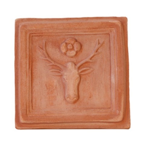 Mattonella con cervo in terracotta | Terrecotte Cestenoli