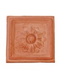 Mattonella con fiore in terracotta | Terrecotte Cestenoli