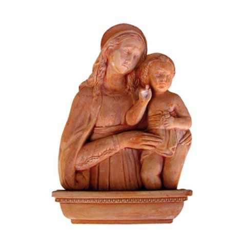 Madonna con bambino con base in terracotta | Terrecotte Cestenoli