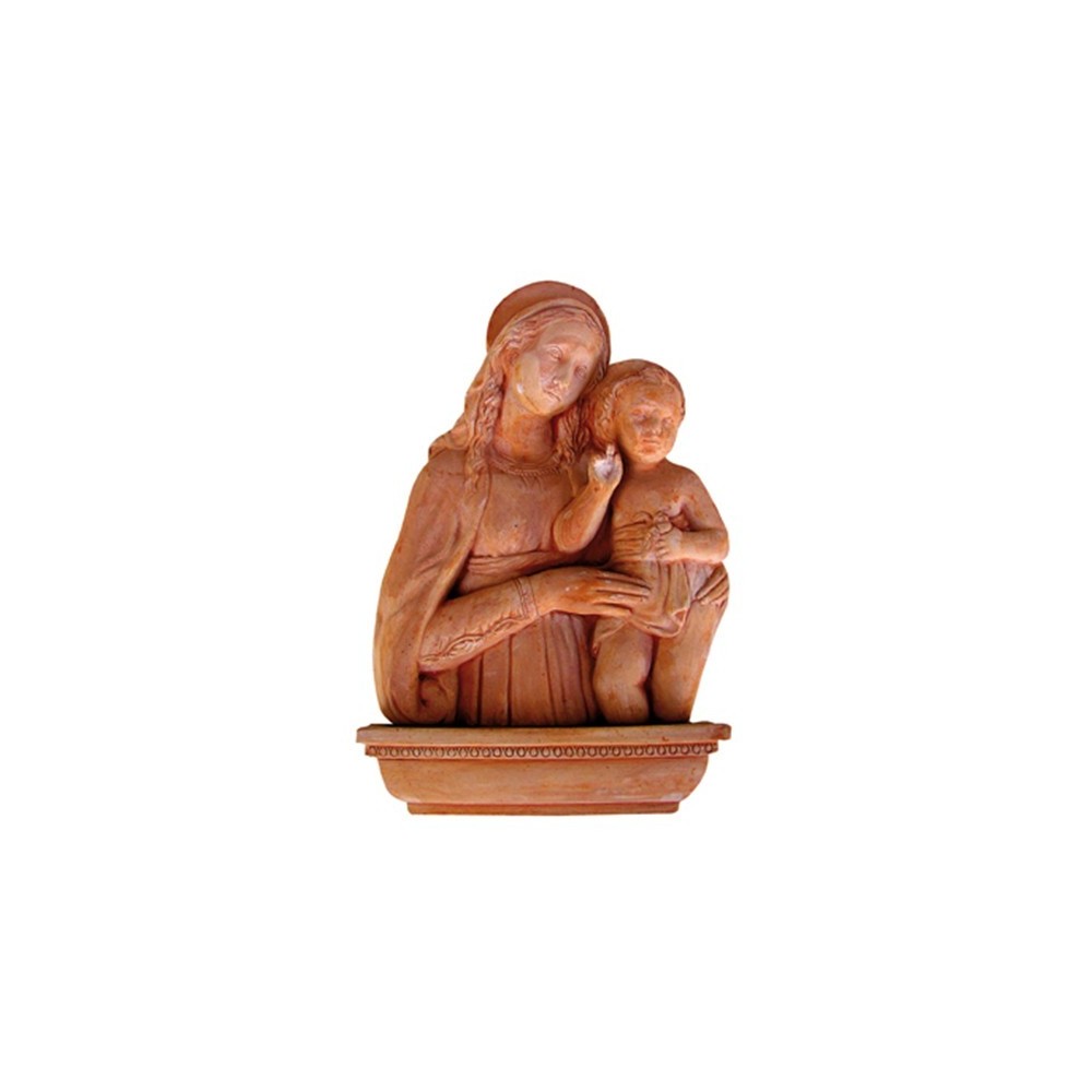 Madonna con bambino con base in terracotta | Terrecotte Cestenoli