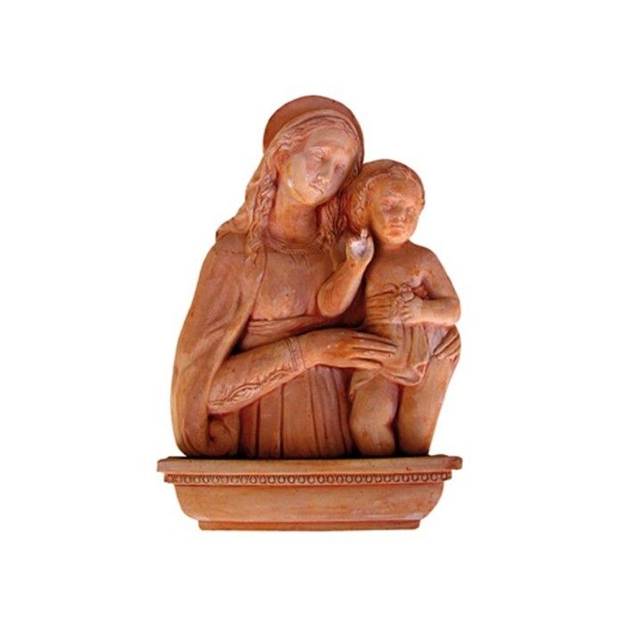 Madonna con bambino con base in terracotta | Terrecotte Cestenoli