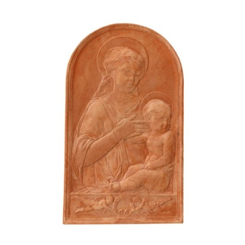 Madonna con bambino scuola Raffaello in terracotta
