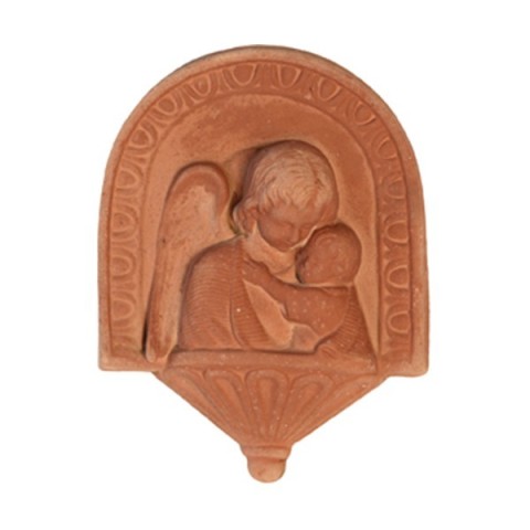 Angelo con bambino in terracotta