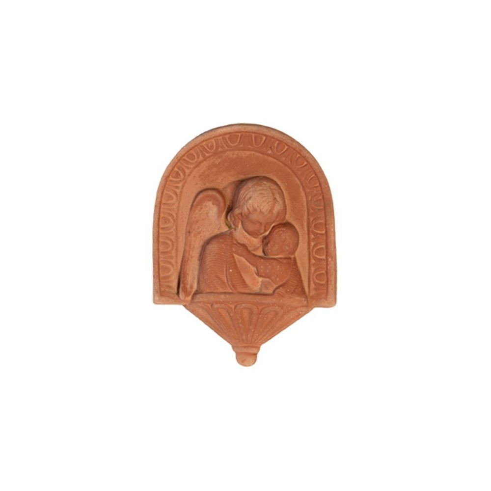 Angelo con bambino in terracotta