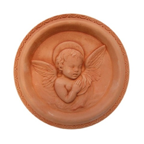 Tondo con angelo in terracotta