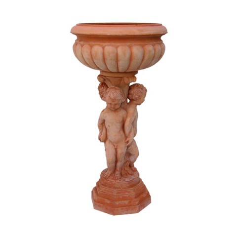 Putti con Cachepot in Terracotta