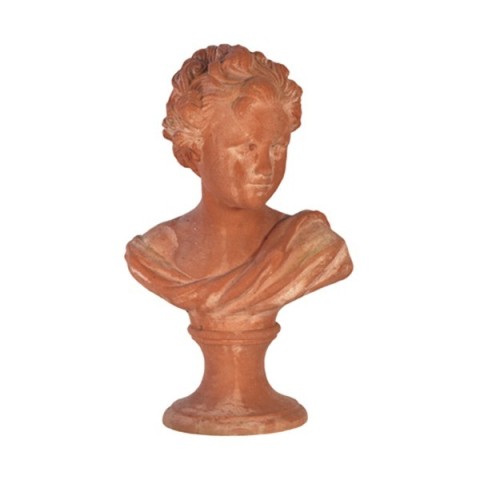 Busto bimbo con base in terracotta