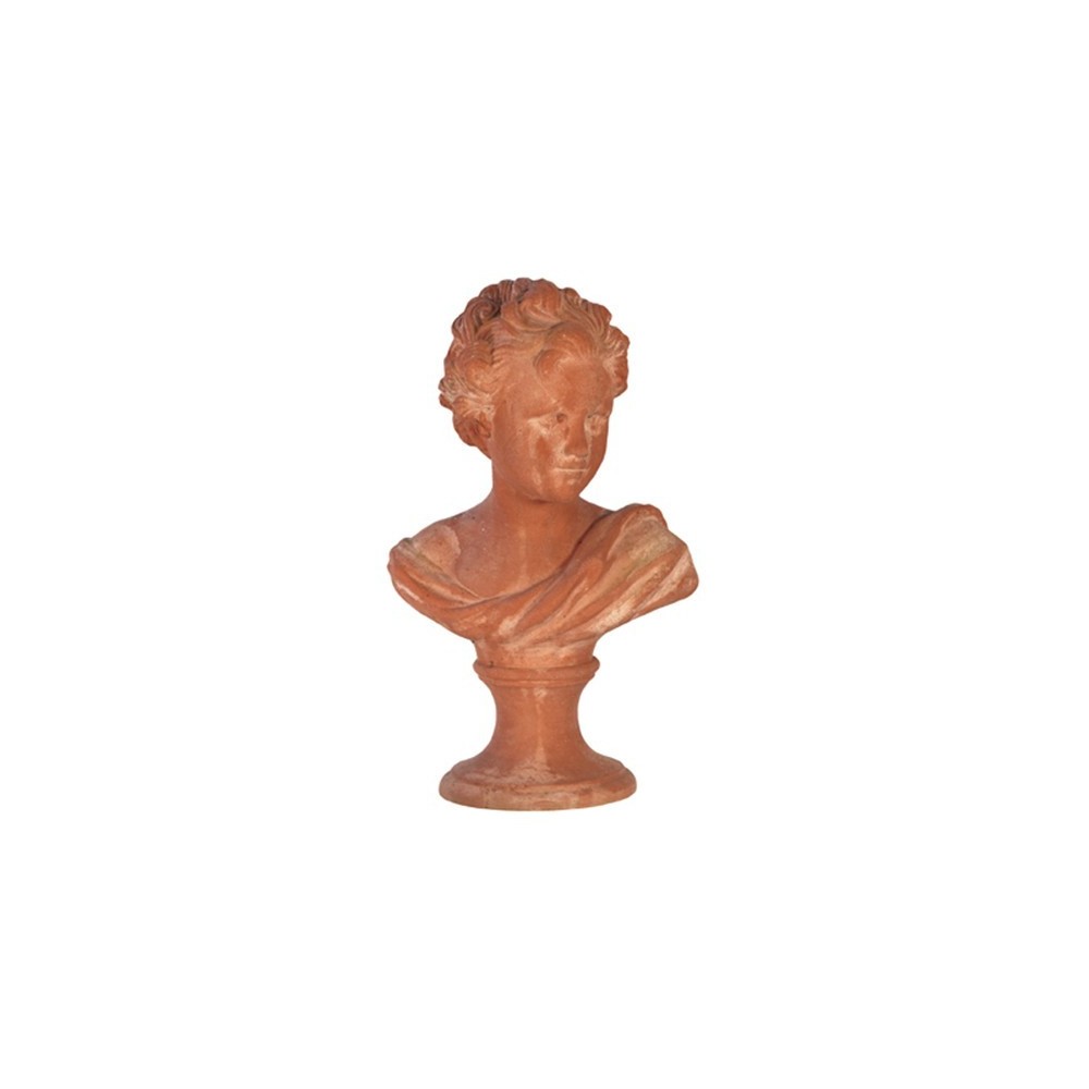Busto bimbo con base in terracotta