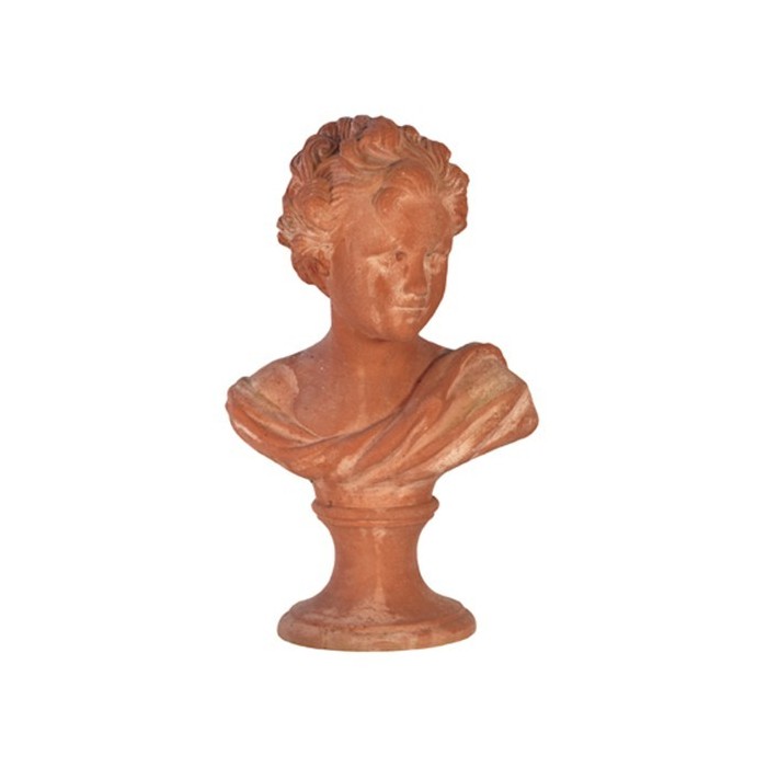 Busto bimbo con base in terracotta