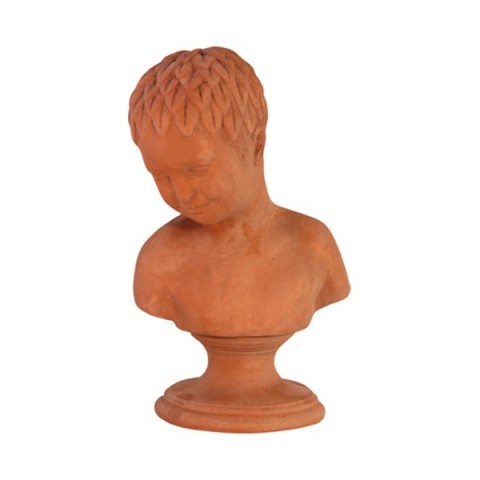 Busto bimbo con foglie in terracotta
