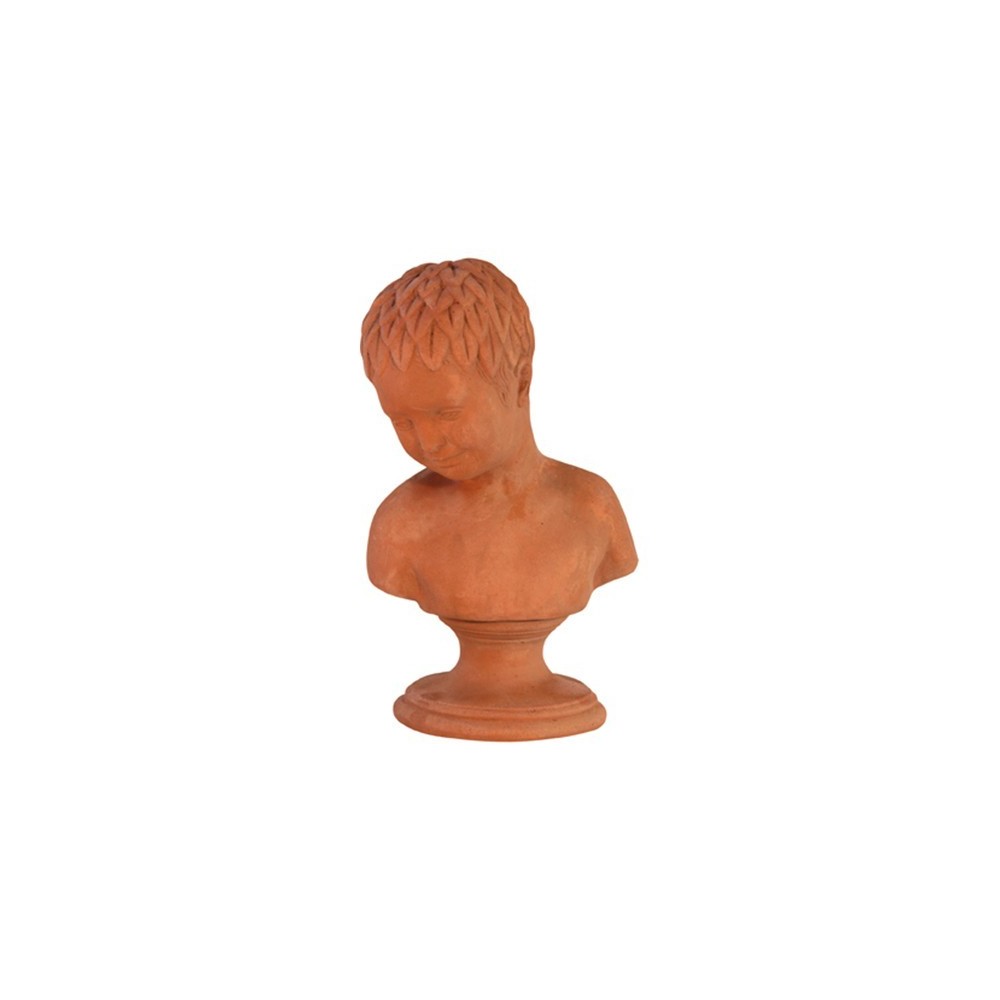 Busto bimbo con foglie in terracotta