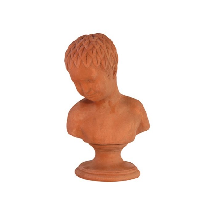 Busto bimbo con foglie in terracotta