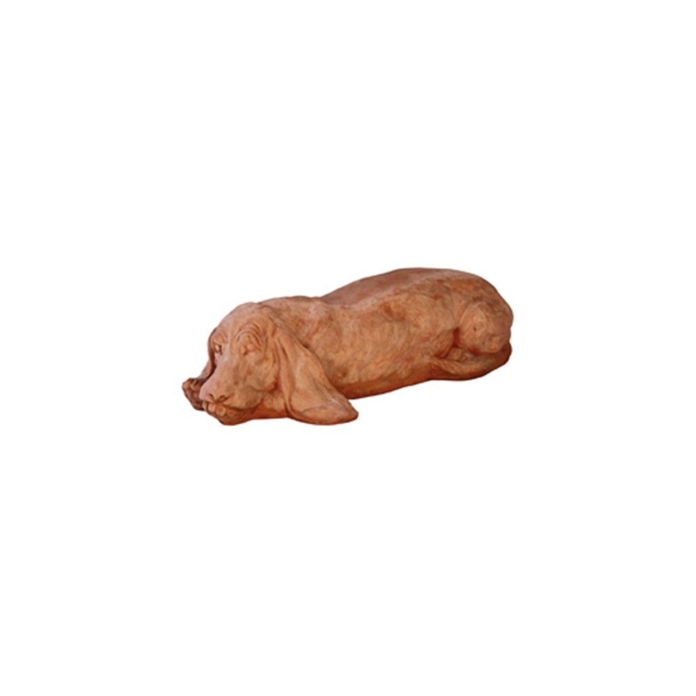 Bassethound sdraiato in terracotta