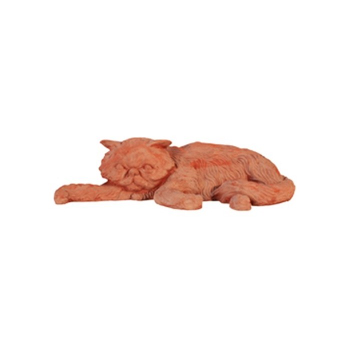 Gatto sdraiato in terracotta | Terrecotte Cestenoli
