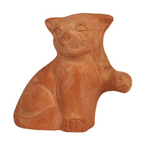 Gatto con zampa alzata in terracotta | Terrecotte Cestenoli