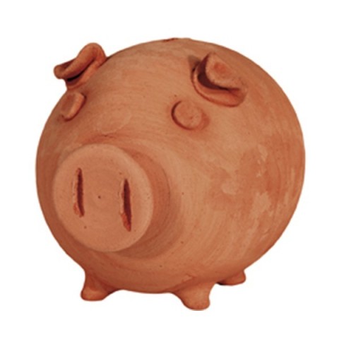Salvadanaio maialino a tornio in terracotta | Terrecotte Cestenoli
