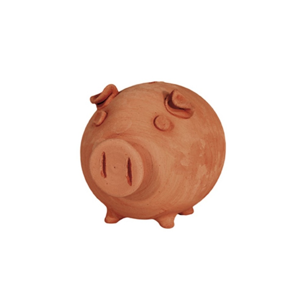 Salvadanaio maialino a tornio in terracotta | Terrecotte Cestenoli