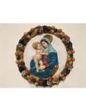 Patinated, Colored and Gilded Madonna in Ceramic