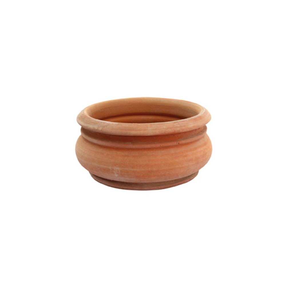 Smooth turned terracotta bowl