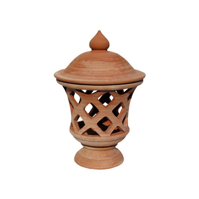 Lampione a rete a tornio in terracotta | Terrecotte Cestenoli