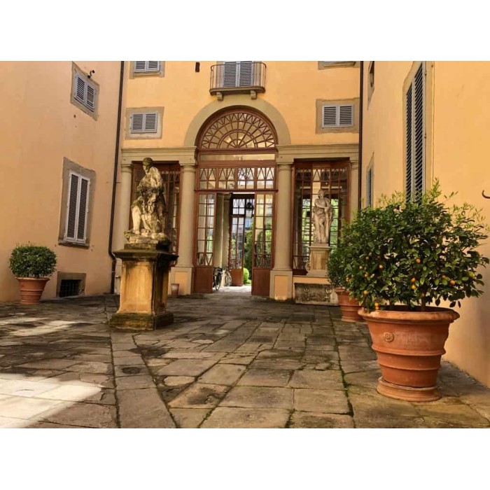 Festooned Vase with Rosetta in Impruneta Terracotta