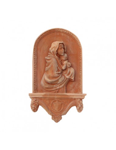 Madonna della Strada del Ferruzzi con Base Lavorata in Terracotta