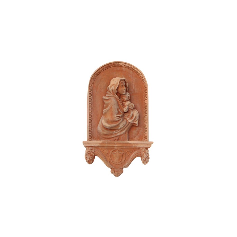 Madonna della Strada del Ferruzzi con Base Lavorata in Terracotta