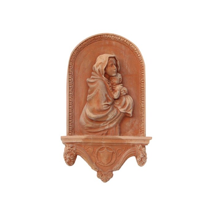 Madonna della Strada del Ferruzzi con Base Lavorata in Terracotta