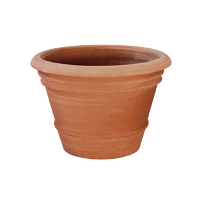 Smooth wheel-thrown terracotta vase