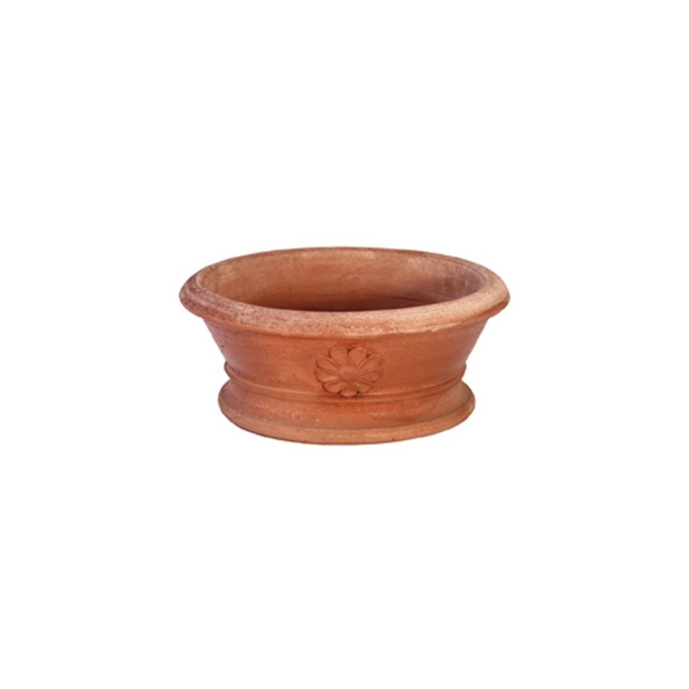 Terracotta bowl with turned rosette