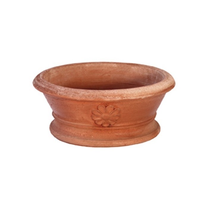 Ciotola con rosetta a tornio in terracotta | Terrecotte Cestenoli