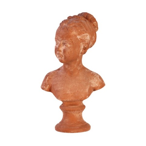 Busto Bambina Con Base In Terracotta