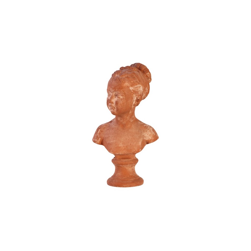 Busto Bambina Con Base In Terracotta