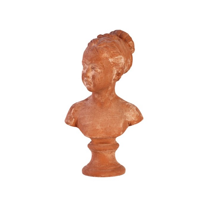 Busto Bambina Con Base In Terracotta