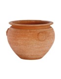 Cachepot con rosetta a tornio in terracotta | Terrecotte Cestenoli