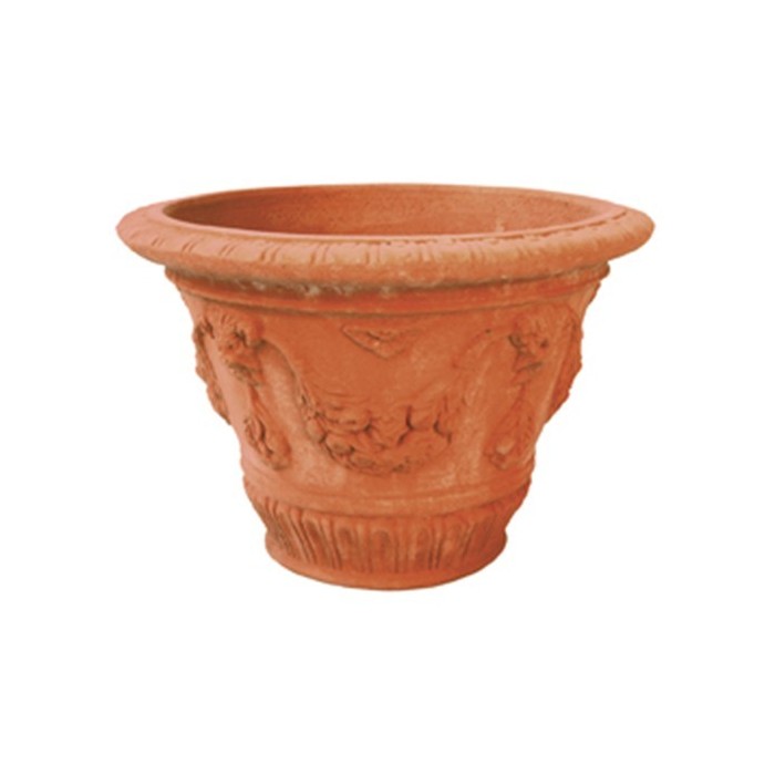 Impruneta Terracotta Mask-Worked Vase