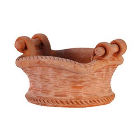 Cesto con manici a tornio in terracotta | Terrecotte Cestenoli