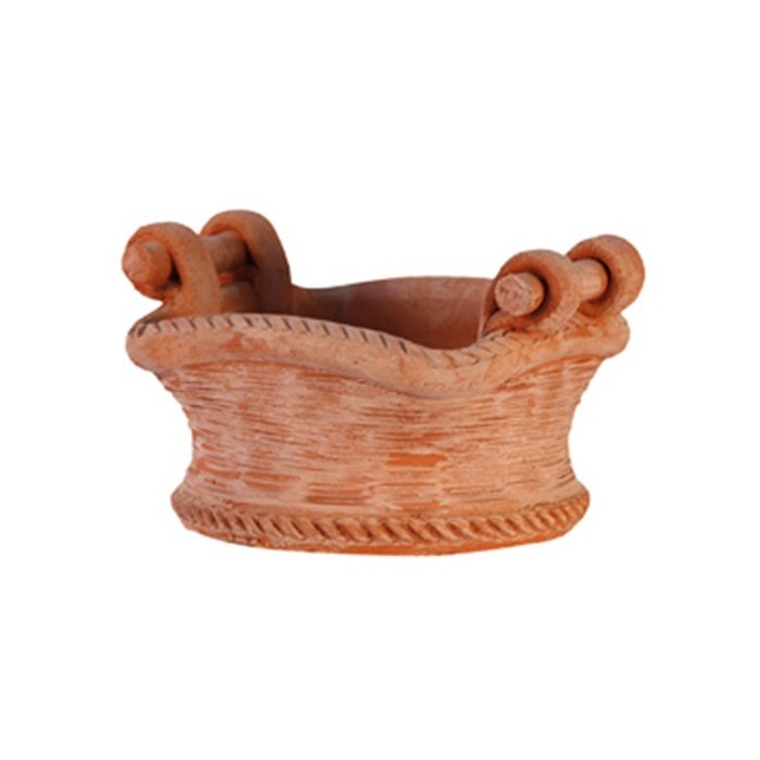 Terracotta Turned-Handle Basket