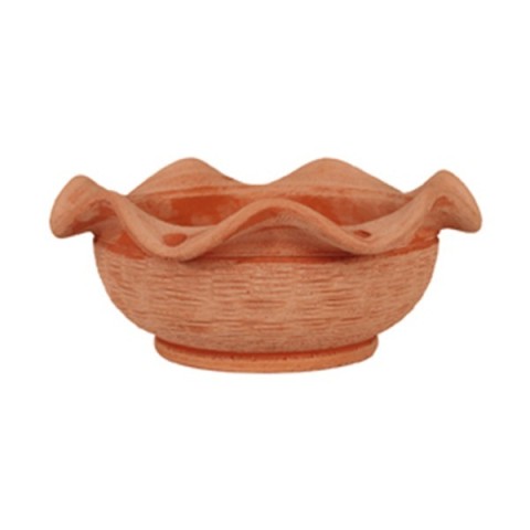 Turned Terracotta Serrated Bowl