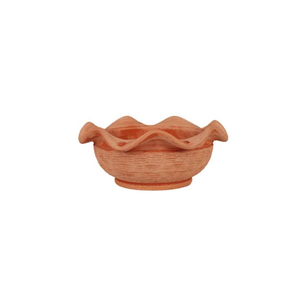 Turned Terracotta Serrated Bowl