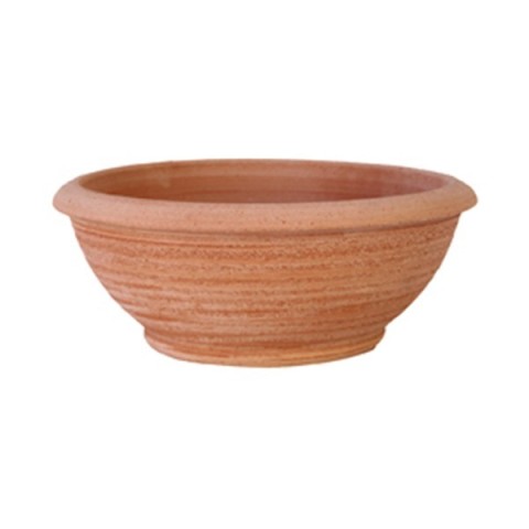 Smooth turned terracotta bowl