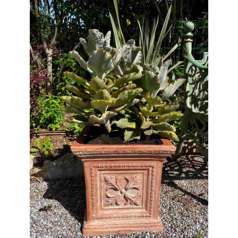 Vaso quadrato lavorato in terracotta | Terrecotte Cestenoli 2