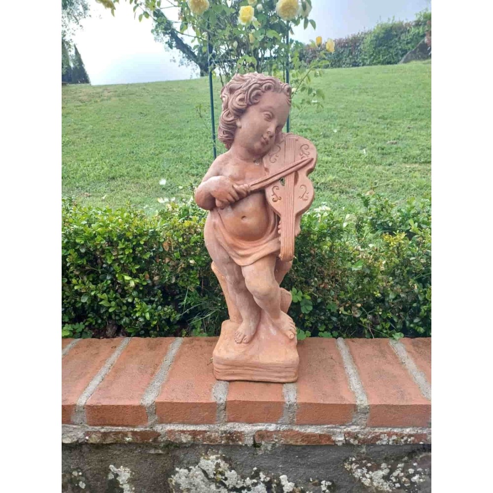 Putto musicante con violino in terracotta | Terrecotte Cestenoli