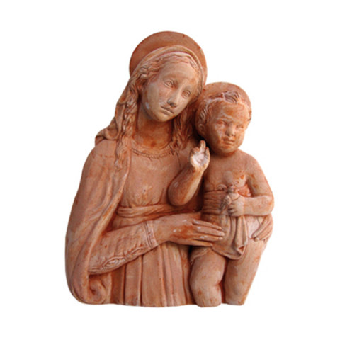 Madonna con bambino in terracotta