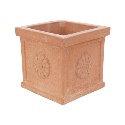 Cubo con Rosetta in Terracotta 2
