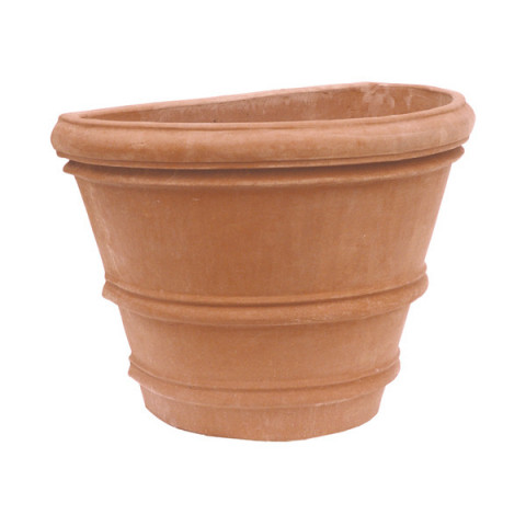 Vaso a parete liscio in terracotta d'Impruneta | Terrecotte Cestenoli