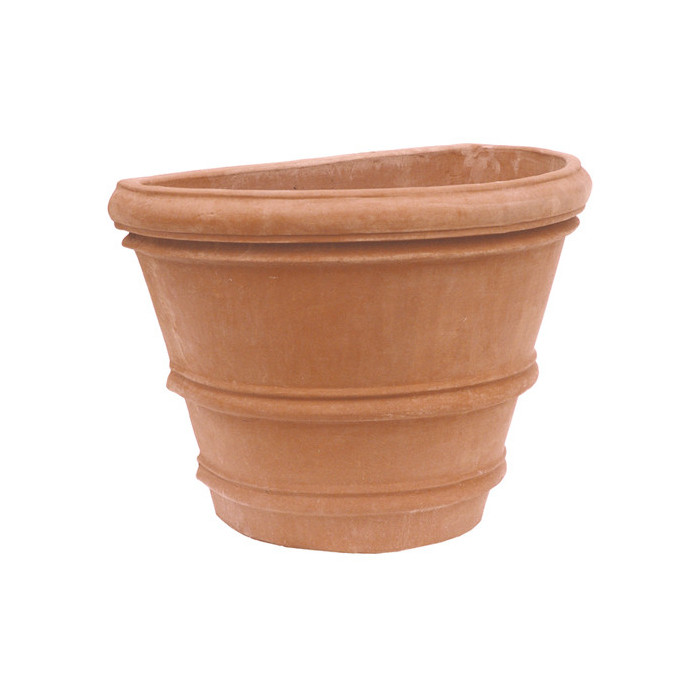 Vaso a parete liscio in terracotta d'Impruneta | Terrecotte Cestenoli