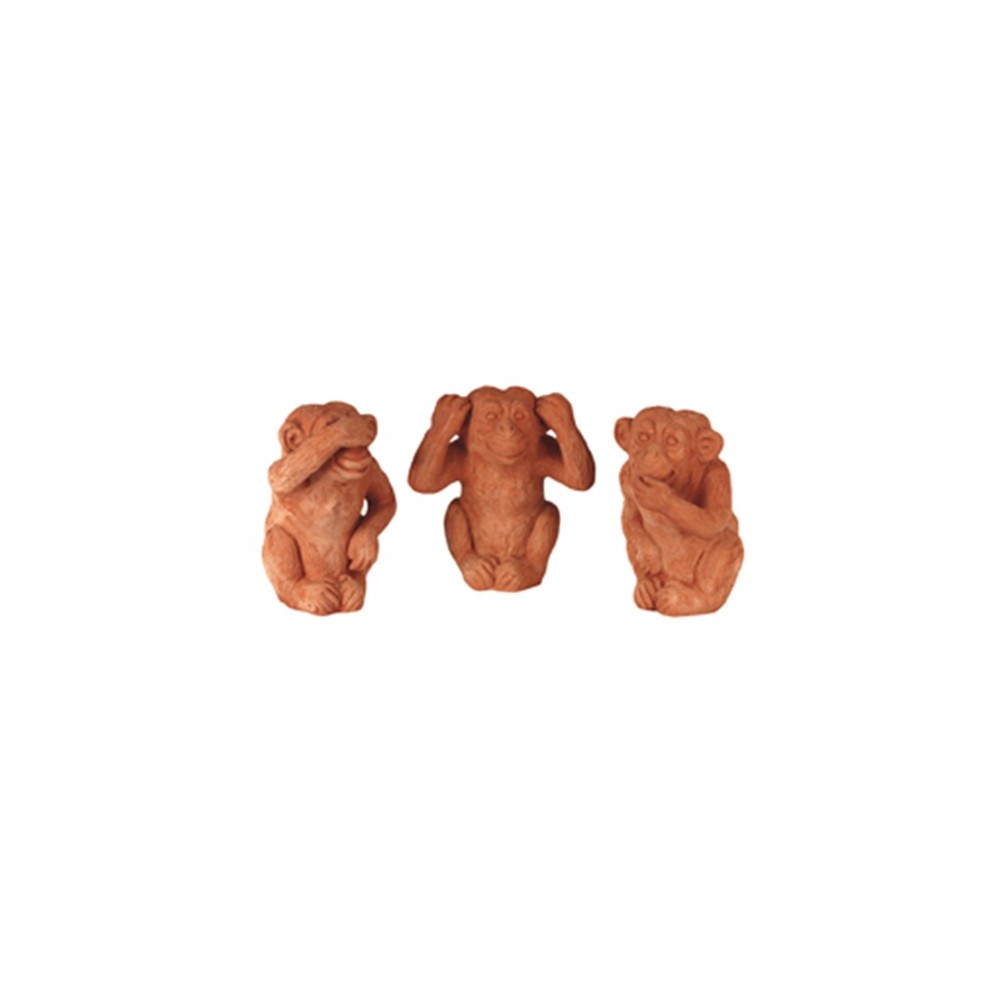 Terracotta See No Evil, Hear No Evil, Speak No Evil Monkeys