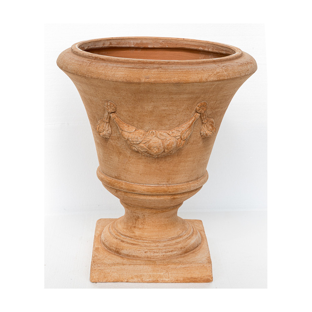 Festooned Calyx Vase in Impruneta Terracotta