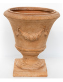 Vaso a calice festonato in terracotta d'Impruneta fatto a mano | Terrecotte Cestenoli